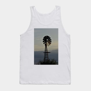 Kansas colorful Windmill at Sunset with cloud's. Tank Top